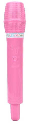 Fockety Fake Microphone, Plastic Pretend Microphone Toy, Fake Mic Props Simulate Speech Practice, Halloween Christmas Karaoke Toy for Costume Pretend Games Party Favors (Pink)