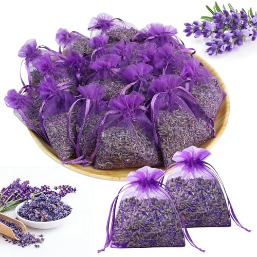 20 pezzi di sacchetti profumati alla lavanda, per dormire e rilassarsi, lavanda secca, con confezione separata per armadio, auto