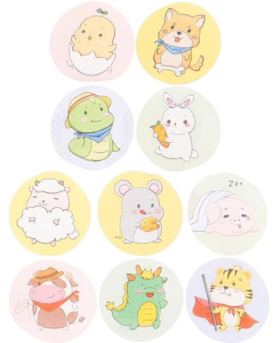 JEWEDECO Vendajes Adhesivos Redondos para Heridas Pequeñas con Dibujos Animados, 120 Piezas, Impermeables, Transpirables y Portátiles, para Cuidado de Heridas y Infantil