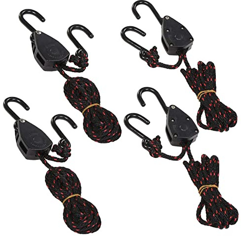 Acronde 4PCS 1/8 6Ft Adjustable Heavy Duty Rope Hanger Ratchet Kayak and Canoe Bow and Stern Tie Downs Straps (6Ft)