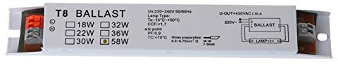 Buwei T8 220-240V AC 2x58W Wide Voltage Electronic Ballast Fluorescent Lamp Ballasts