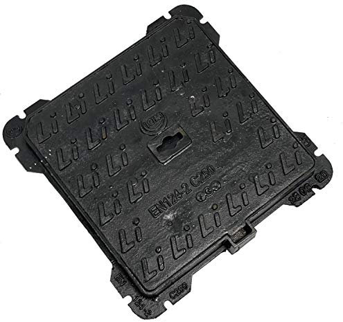 EINSIDE Cast Iron Manhole Cover Class C250 Manhole Cover with Frame UNI EN124-1/2 Certified 40 x 40 cm