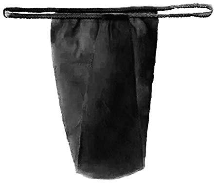 GeKLok 100Pcs Disposable G-Strings, T-Back Women Spa T Thong Underwear, Disposable Thong Panties for Sun Bed Spray Tan Waxing Treatment(Black)