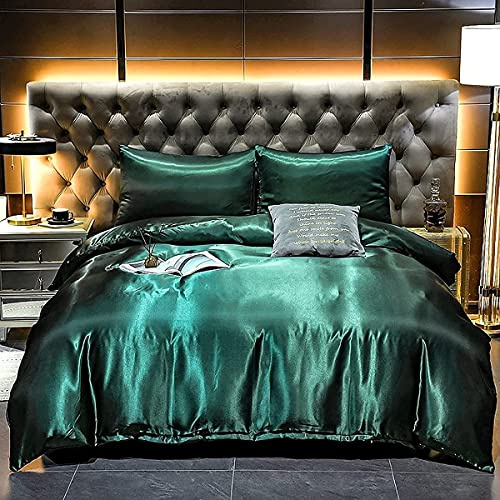Homemissing Hotel Verde Copripiumino Seta Come Raso Biancheria Da Letto Set Estate Reversibile Luna di Miele Sexy Lusso Morbido Spazzolato Biancheria Da Letto & Biancheria per Agriturismo King