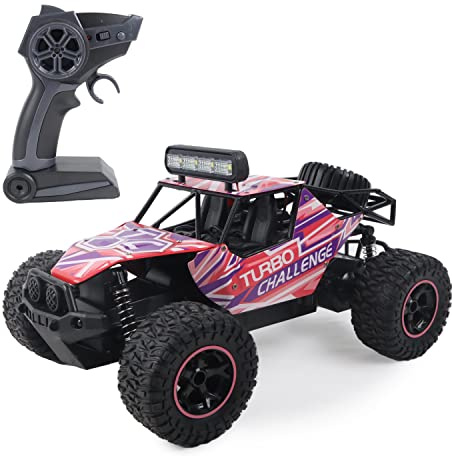 TURBO CHALLENGE - Glamour Todoterreno - Elite - 1/14-098458 - Coche de Control Remoto - Rosa - Listo para Usar - 2 baterías - Batería Recargable y Pilas Incluidas - Metal - A Partir de 6 años