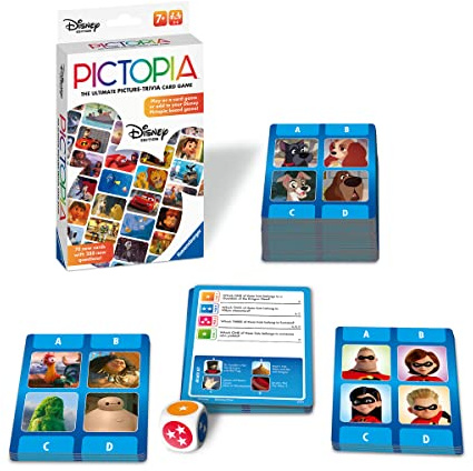 Ravensburger Disney World of Disney Pictopia Card Game - Travel-Sized Trivia Game for Kids and Adults | Educational Fun | Family Bonding Time | Ideal for Ages 7 and Up