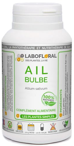 Ail bulbe Labofloral 300 gélules dosées à 270 mg - Complément alimentaire - Fabriqué en France