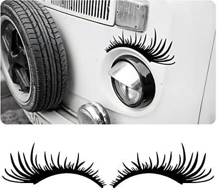 CGEAMDY 2 Paare Abdeckung Scheinwerferblenden, Auto Scheinwerfer Augenbrauen Augenlider Trim, Augenbrauen Scheinwerfer Aufkleber Wimpern Autoaufkleber(Schwarz)