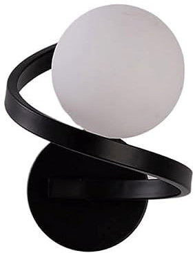 KXKLGWHN Lámparas de pared de metal de estilo nórdico, pantallas de lámparas de vidrio esféricas creativas, farol de pared de techo de montaje empotrado, fuente de luz G9, luz de pared de un solo extr