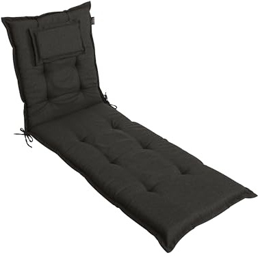 LILENO HOME Mar 1 Auflage Polster für Rollliege und Strandliege Grau Anthrazit (188 x 60 x 8 cm)