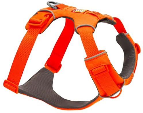 RUFFWEAR Front Range Harness, Reflective Y Medium Dog Harness, Adjustable Comfortable Padded Everyday Dog Walking, No Pull Pet Harnesses, 2 Lead Attachments & V Ring, Size Large/X-Large, Blaze Orange