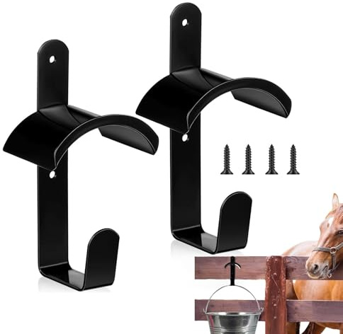 Metal Bridle Holder - Bridle Stand Wall Mount | Bridle Hook Storage Hook | Bridle Holder, Storage for Horse Saddle with Screws, 2 Wall Hooks, Accessories for Horse Stable