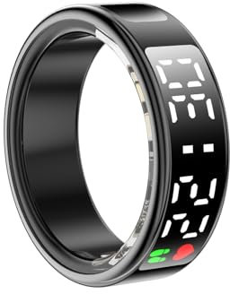 Smart Ring, Smart Ring for Samsung w/Sleep Heart Rate Blood Oxygen Monitor Fitness Tracker IP68 Pedometer Calories Step Counter Bluetooth Health Ring, Black #8