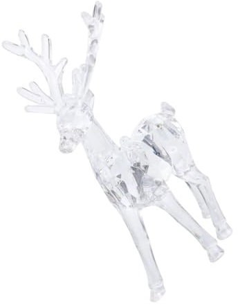 Milisten Elchverzierung Weihnachtshirsch Rentierfiguren Weihnachten Rentier-Ornamente Weihnachts-Hirsch- Rentierdekor Hirschfiguren Rentier-weihnachtsdekor Transparent Acryl