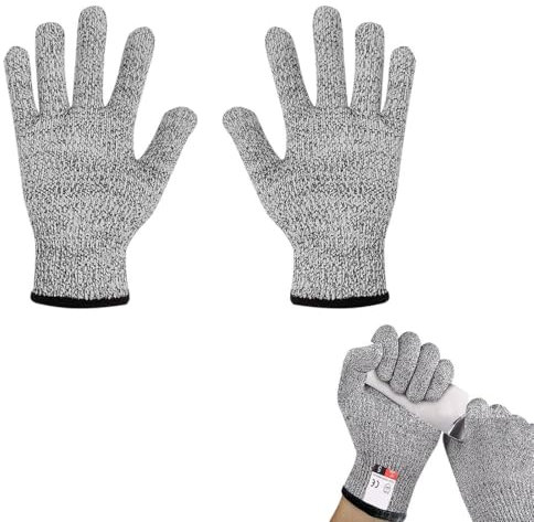 OUDQFCJ 1 Paires de Gants Ambidextres Anti-Coupures Gants de Sculpture pour Enfants Gants Résistants aux Coupures Gant Anti Coupure Cuisine de Protection de Niveau 5 Gants de Travail Résistants （XS）