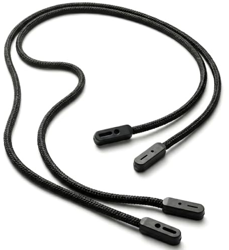 Barpre 2 Pack Glasses Strap, Adjustable Spectacle Cord Lanyard, Elastic Silicone Grip Fits 4-10mm Arms, Extra Long 80cm Sports Neck String Holder for Sunglasses & Reading Glasses - Black