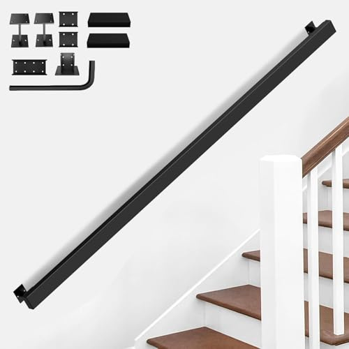 OVLRIJP Pasamanos Escalera, Barandilla Escalera, Barandilla de Metal, Pasamanos para Villas, Apartamentos, Pasillos. Interiores y Exteriores (80 cm)