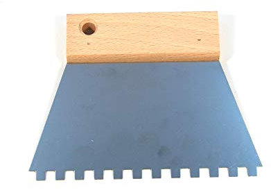 Espátula dentada (150 mm, 6 x 6 mm, acero inoxidable)