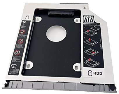 2nd HDD SSD Hard Drive Optical Bay Frame Caddy Tray for HP ProBook 650 645 640 G1 with Bezel Front Cover Mounting Bracket