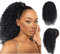 Afro Kinky Verworrene Perücke lockige Clip in Pferdeschwanz Gelockt Welle Haar Perücken mit Kordelzug Haarverlängerunge für African(schwarz/ca.35cm) VD059A