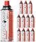 EVOCAMP 12x Stück Butan Gaskartuschen 227g Typ MSF-1a Bajonett Ventil ideal für Campingkocher, Gasheizung, Unkrautbrenner, Camping Gas Butangas Kartusche, Universaldruckgasdose für Camping und BBQ