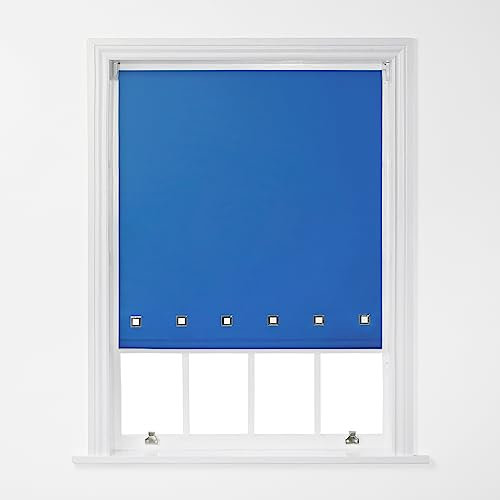 A.Unique Stylish Home Trimmable Square Eyelet Roller Window Blind in a Variety of Colours and Sizes - 6FT - Royal Blue - 180cm (W) x 170cm (L) | 70.8 (W) x 66.9 (L)