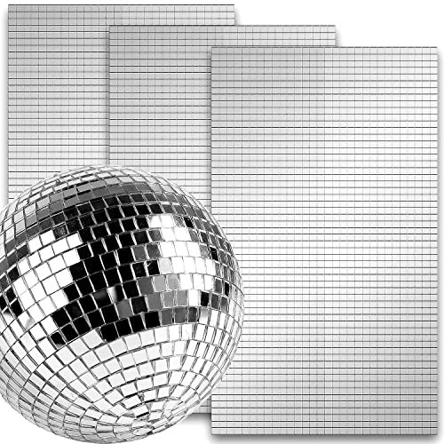 5400 Stück Selbstklebende Spiegel Mosaikfliesen, Mini Quadratische Glasspiegel-Aufkleber, ideal für DIY Bastelprojekte, Disco Ball und Heimdekoration, Silber, 5x5 mm
