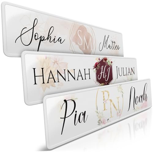 schildEVO 1x Hochzeit Autokennzeichen | Wunschnamen & Initialen | Hochzeitsauto Kennzeichen | just married | grod gheirat | 520 x 110 mm