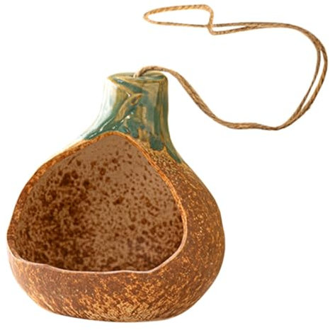 YARNOW Élégant Panier Suspendu en Céramique en Forme De Courge – Paniers Suspendus Dextérieur Parfaits pour Plantes Décoration Intérieure Et Petits Paniers