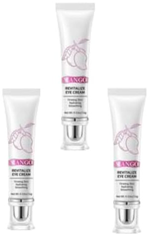 Mango Revitalize Eye Cream 15g*3PCS, Creme Contour Des Yeux Revitalisante, Hydratante, Gel Raffermissant Pour Contour Des Yeux, Réparation à L'acide Hyaluronique à La Mangue, Baume Raffermissant