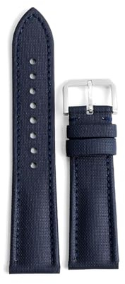 WTNZBAEM Bracelet de montre étanche en toile de voile 18 mm, 19 mm, 20 mm, 21 mm, 22 mm, 23 mm, 24 mm, à dégagement rapide, compatible avec les montres de plongée Omega Blancpain et Seiko(Blue-blue li