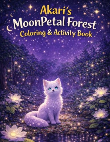 Akari's MoonPetal Forest Coloring & Activity Book: A Cute Fantasy Coloring Book for Kids with Activities, Games, and Imagination Fun