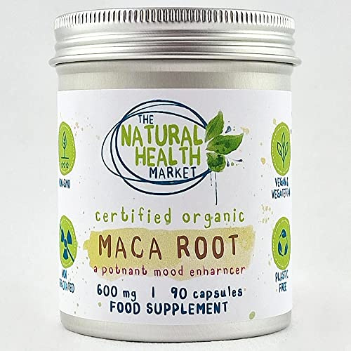 Organic Maca Root Capsules 600mg 90 Capsules By The Natural Health Market • Soil Association Organic Certified