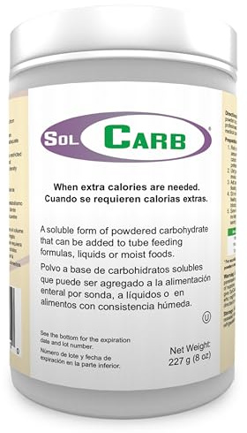 SolCarb Unflavored Carbohydrate Powder Supplement 454g Can 6-pack | Easily Mixes into Liquids and Foods, Lactose-Free, Gluten-Free by Medica Nutrition