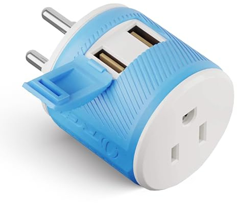 OREI Thailand Travel Plug Adapter with Dual USB - USA Input - Type O (U2U-18), Will Work with Cell Phones, Camera, Laptop, Tablets, iPad, iPhone and More