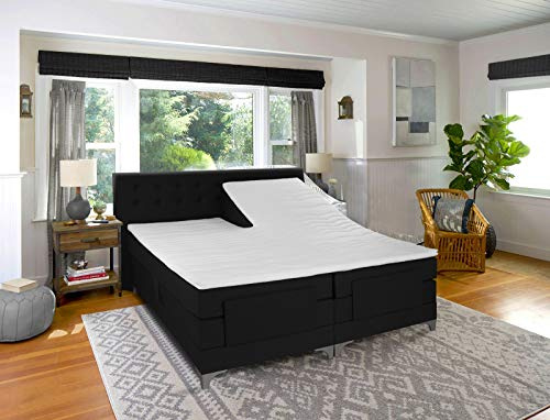 MeineMatratze24 Split-Topper Gel-Schaum Matratzenauflage 7cm Gesamthöhe (180 x 200 cm, Kopf- und Fußteil verstellbar)