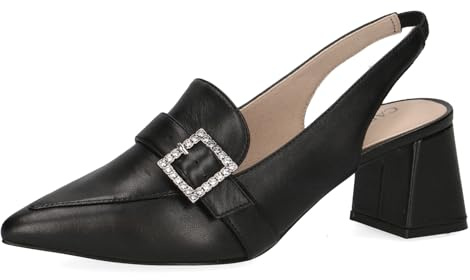 Caprice Décolleté Slingback da Donna in Pelle a Punta, Nero (Black Nappa), 36 EU