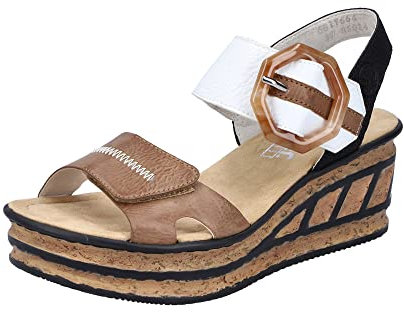 Rieker Gift Womens Wedge Heel Sandals 8/42 Beige Combi