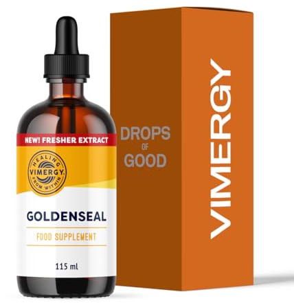 Vimergy Goldenseal, 57 Servings – Goldenseal Drops– Vegan Liquid goldenseal Extract – Alcohol-Free Golden Seal– Formulated Without Sugar or Binders – Non-GMO & Gluten-Free (115 ml)