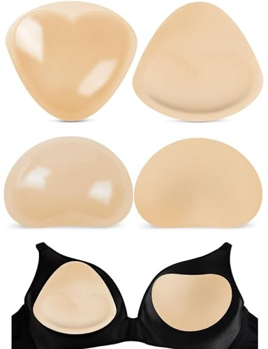 MELLIEX BH Einlagen Pads, 2 Paare Selbstklebende BH Pads Einlagen Einsätze Push Up Pads für Frauen, Mädchen