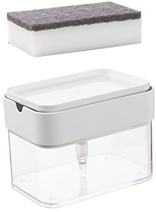 Cabilock Seifenspender Und Schwamm Für Küchenspüle Transparenter Druckspender Mit Großem Fassungsvermögen Wiederverwendbar Für Zuhause Und Büro