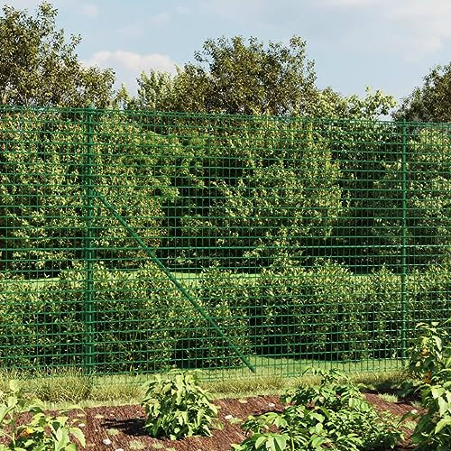 FENLAX Maschendrahtzaun 2x25 m Verzinkter Stahl Grün Schutzumzäunung Vielseitige Maschendrahtzaun für Garten Pflanzenschutzgitter Tiergeheges Kleintierzaun Gartenzaun Ineinandergreifendes Design
