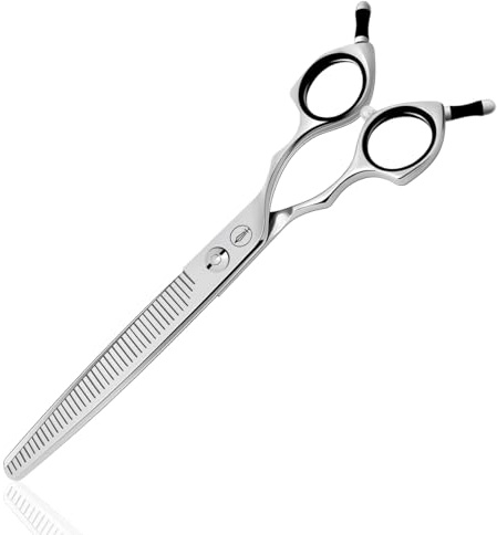 HASHIMOTO Straight Fluffer Scissors for Dog Grooming, 42 Teeth, 7.0 inch.