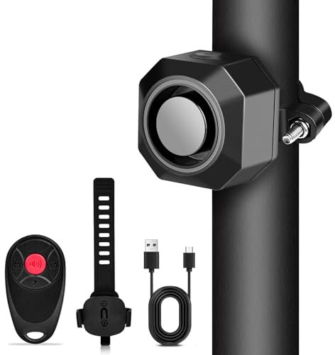 Cruxer Système d'alarme de vélo avec USB rechargeable - Antivol - Accessoire antivol avec télécommande sans fil - Pour scooter, VTT, vélo électrique