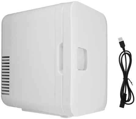Mrisata Mini nevera de 6 litros, 8 latas mini refrigeradores para dormitorio, refrigerador USB y calentador, nevera portátil pequeña para coche, viajes, hogar, cuidado de la piel, maquillaje,