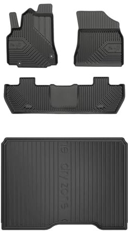 SMK Set de Alfombrillas de Goma y Alfombrillas de Maletero para Citroen Berlingo II 2008-2018 Mejora la Comodidad de Tus Viajes con la Alfombrilla Antideslizante para Coche 3D- Alfombrillas para Todo