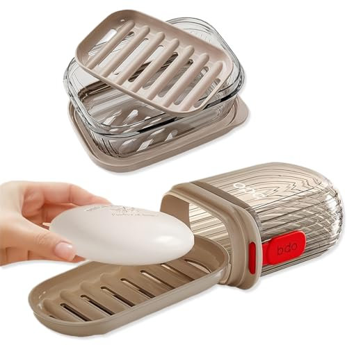 CATOR 2 Pcs Boîte à savon de voyage étanche, porte savon, porte-savon avec couvercle, boîte à savon amovible avec drain, porte-savon de voyage pour camping, voyage, salle de bain, douche