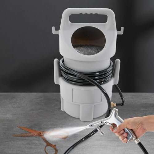 Sabbiatrice, sabbiatrice mobile, secchio portatile per sabbiatura, con pistola a spruzzo e tubo trasportatore di sabbia da 4,5 m, utilizzato per sabbiatura di metallo e per rimuovere la ruggine