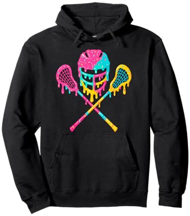 Lacrosse Drip Lax Helmet Ice Cream Sticks Pullover Hoodie