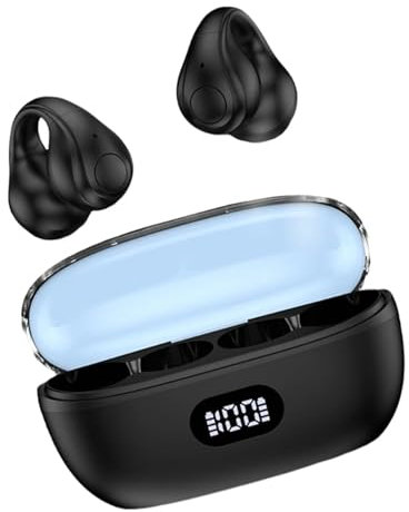 GZLMMY Cuffie aperte senza fili, con controllo touch intelligente, con clip e cancellazione del rumore, per gli appassionati di corsa e fitness (nero)